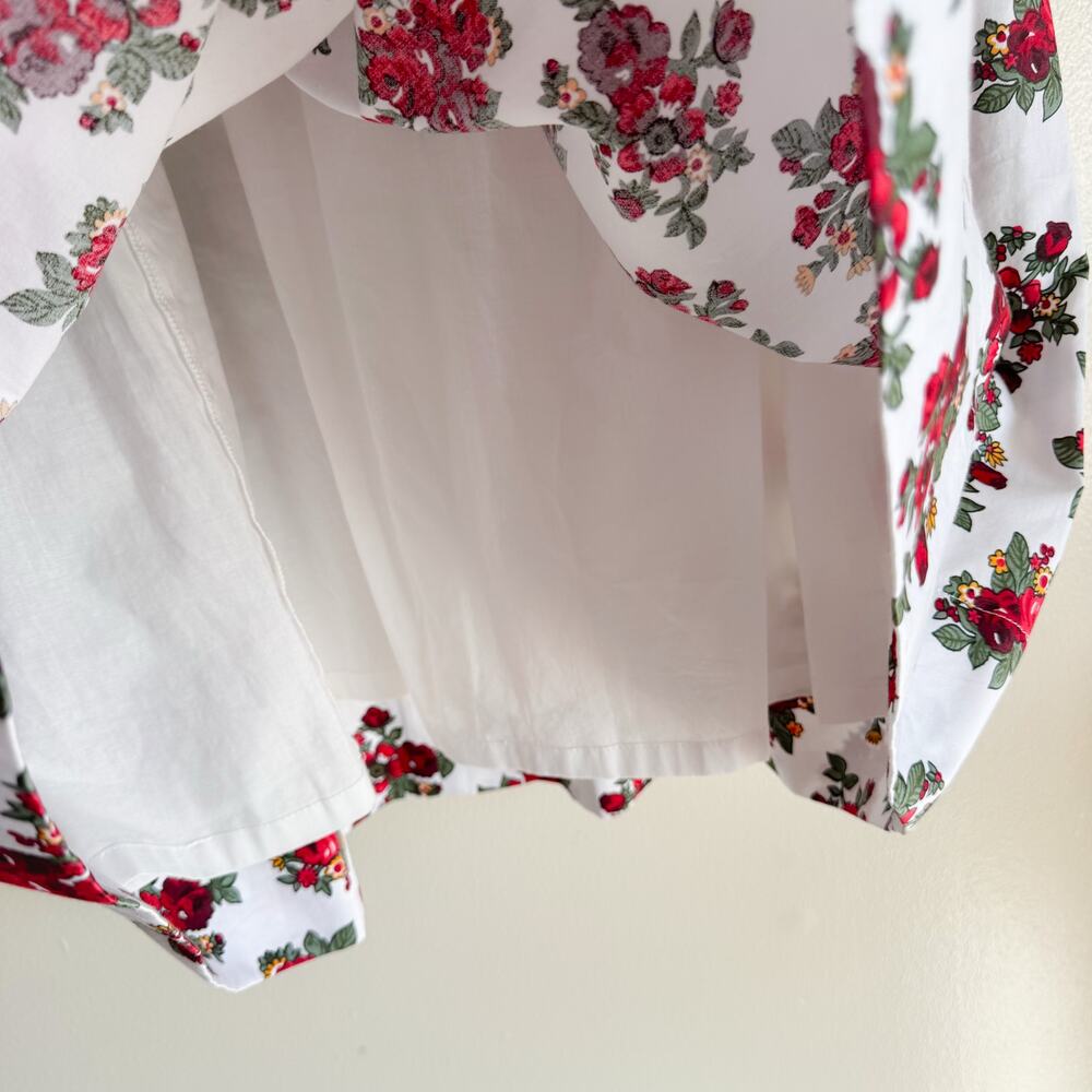 Brooks Brothers Red Fleece White + Red Floral Print Sleeveless Mini Dress 6 - Picture 3 of 9